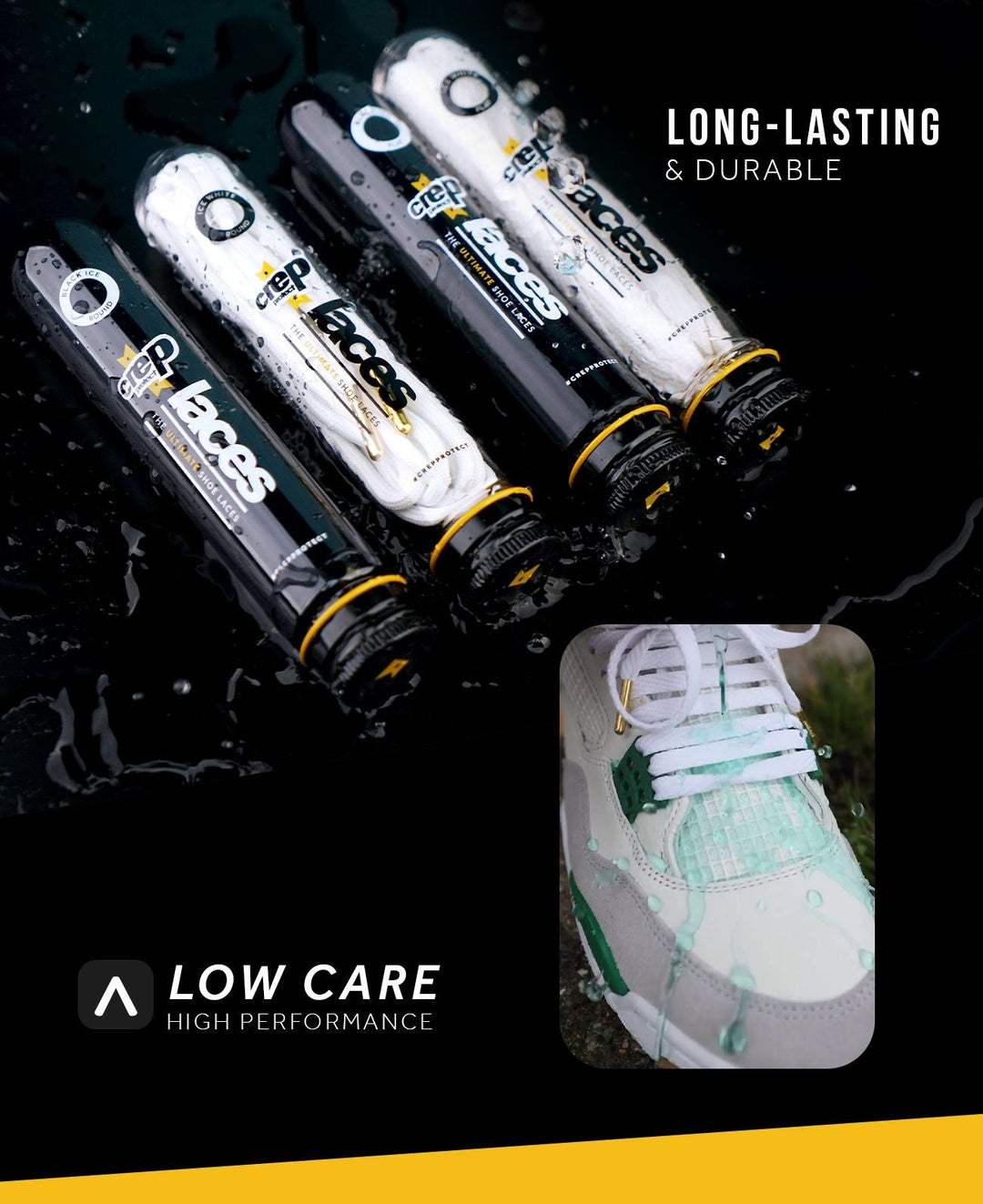 Crep Protect Pre-Treated Laces - Black (Round)